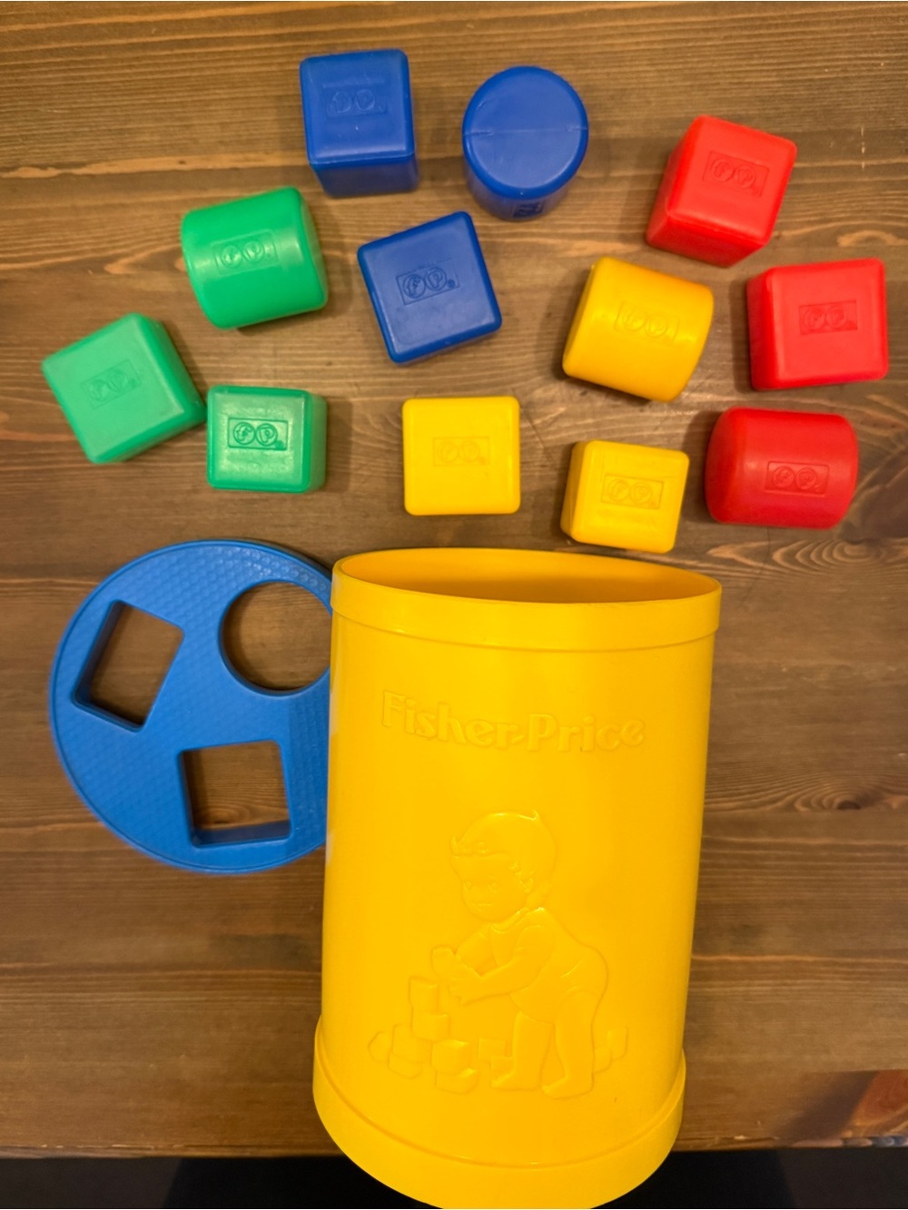 Vintage 1977 Fisher-Price Shape Sorter Container Toy